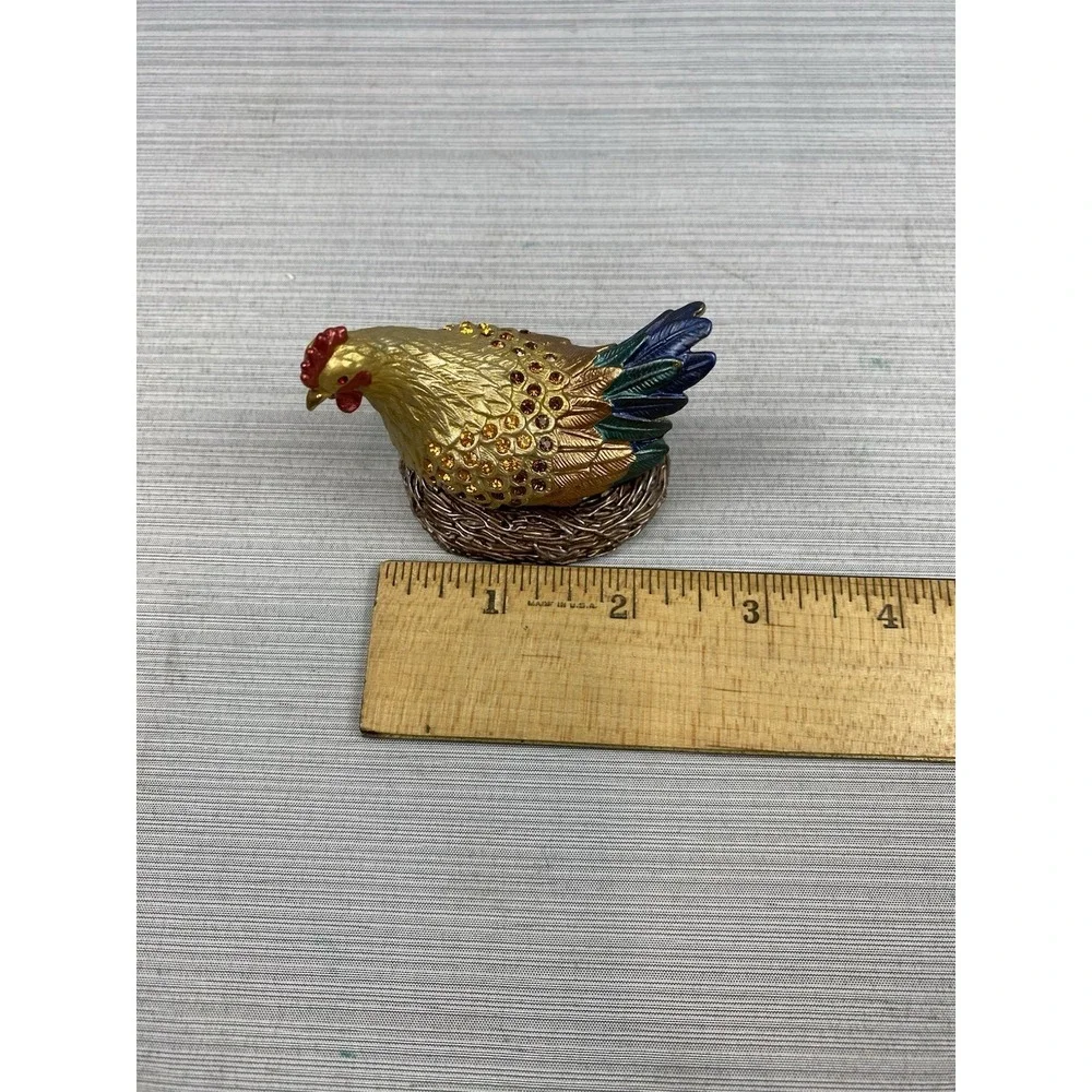 Vintage Rucinni Chicken Hen Trinket Box‎ Jeweled